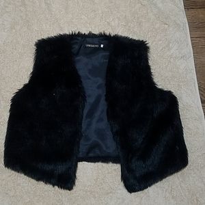 ladies xxl faux black vest